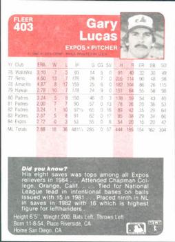 Gary Lucas  baseball card collectible - Main Image 2
