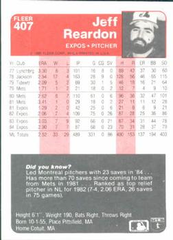 Jeff Reardon  baseball card collectible - Main Image 2