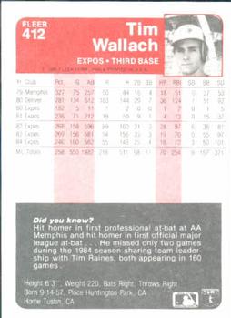 Tim Wallach  baseball card collectible - Main Image 2