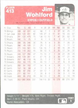 Jim Wohlford  baseball card collectible - Main Image 2