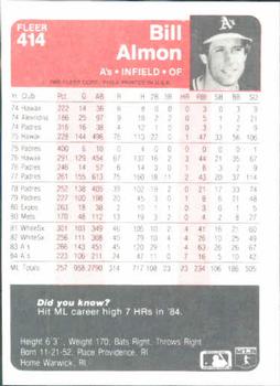 Bill Almon  baseball card collectible - Main Image 2