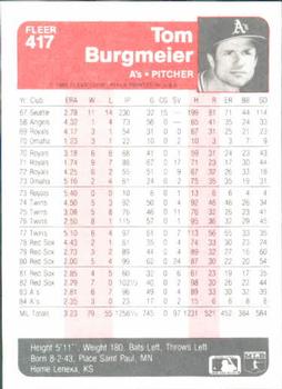 Tom Burgmeier  baseball card collectible - Main Image 2