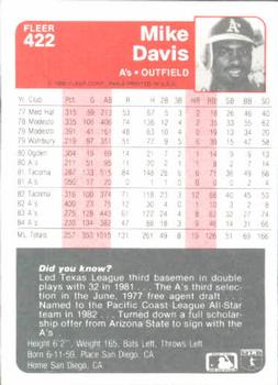 Mike Davis  baseball card collectible - Main Image 2