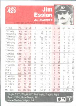 Jim Essian  baseball card collectible - Main Image 2