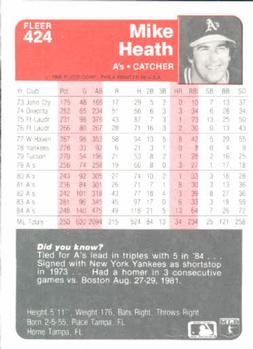 Mike Heath  baseball card collectible - Main Image 2