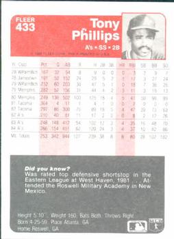 Tony Phillips  baseball card collectible - Main Image 2
