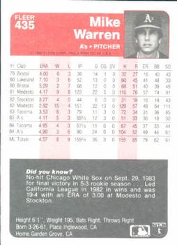 Mike Warren  baseball card collectible - Main Image 2