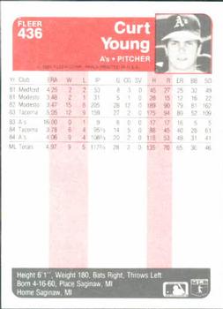 Curt Young  baseball card collectible - Main Image 2