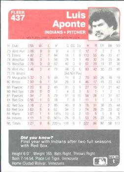 Luis Aponte  baseball card collectible - Main Image 2