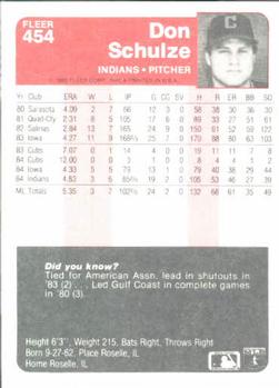 Don Schulze  baseball card collectible - Main Image 2