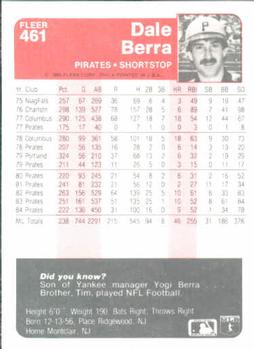 Dale Berra  baseball card collectible - Main Image 2