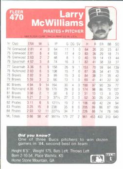 Larry McWilliams  baseball card collectible - Main Image 2