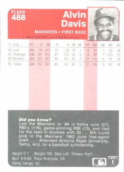 Alvin Davis  baseball card collectible - Main Image 2