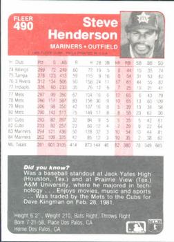 Steve Henderson  baseball card collectible - Main Image 2