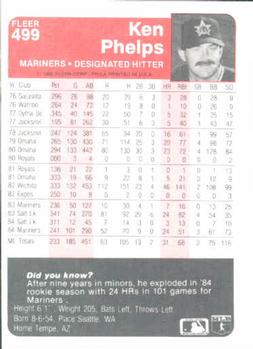 Ken Phelps  baseball card collectible - Main Image 2