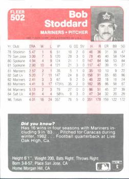 Bob Stoddard  baseball card collectible - Main Image 2