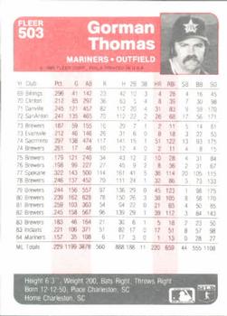 Gorman Thomas  baseball card collectible - Main Image 2