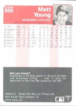 Matt Young  baseball card collectible - Main Image 2