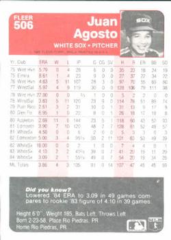 Juan Agosto  baseball card collectible - Main Image 2