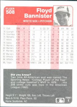 Floyd Bannister  baseball card collectible - Main Image 2