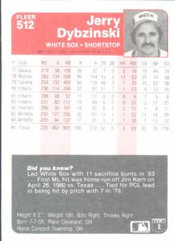 Jerry Dybzinski  baseball card collectible - Main Image 2