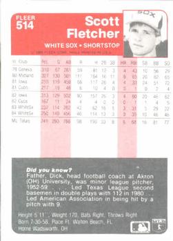 Scott Fletcher  baseball card collectible - Main Image 2