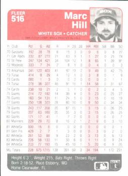 Marc Hill  baseball card collectible - Main Image 2