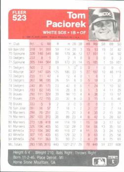 Tom Paciorek  baseball card collectible - Main Image 2