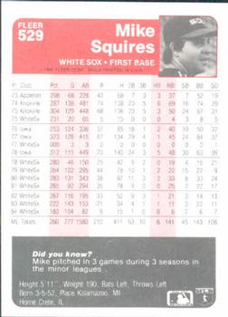 Mike Squires  baseball card collectible - Main Image 2
