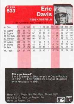 Eric Davis  baseball card collectible - Main Image 2