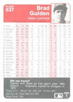 Brad Gulden  baseball card collectible - Main Image 2