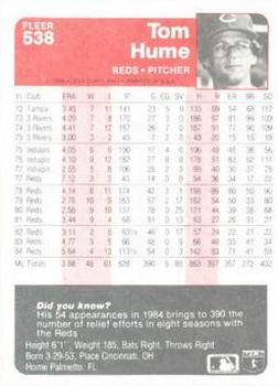 Tom Hume  baseball card collectible - Main Image 2