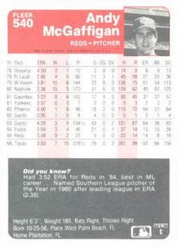 Andy McGaffigan  baseball card collectible - Main Image 2