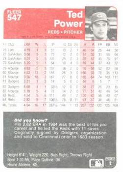 Ted Power  baseball card collectible - Main Image 2