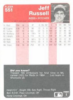 Jeff Russell  baseball card collectible - Main Image 2