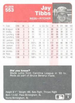 Jay Tibbs  baseball card collectible - Main Image 2