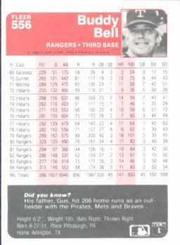 Buddy Bell  baseball card collectible - Main Image 2