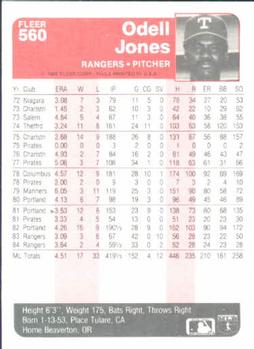 Odell Jones  baseball card collectible - Main Image 2