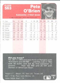 Pete O’Brien  baseball card collectible - Main Image 2