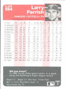 Larry Parrish  baseball card collectible - Main Image 2