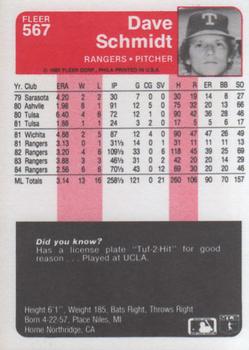 Dave Schmidt  baseball card collectible - Main Image 2