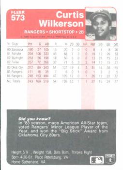 Curtis Wilkerson  baseball card collectible - Main Image 2
