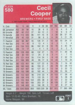 Cecil Cooper  baseball card collectible - Main Image 2