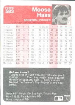 Moose Haas  baseball card collectible - Main Image 2