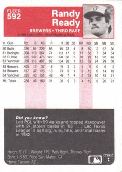 Randy Ready  baseball card collectible - Main Image 2