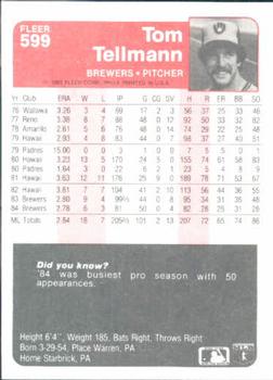 Tom Tellmann  baseball card collectible - Main Image 2
