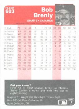 Bob Brenly  baseball card collectible - Main Image 2