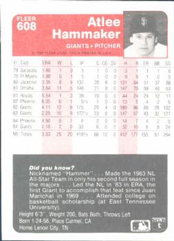 Atlee Hammaker  baseball card collectible - Main Image 2