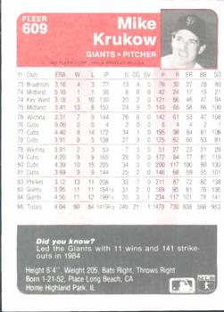 Mike Krukow  baseball card collectible - Main Image 2