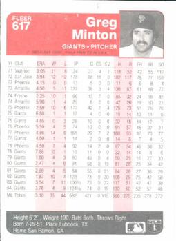 Greg Minton  baseball card collectible - Main Image 2